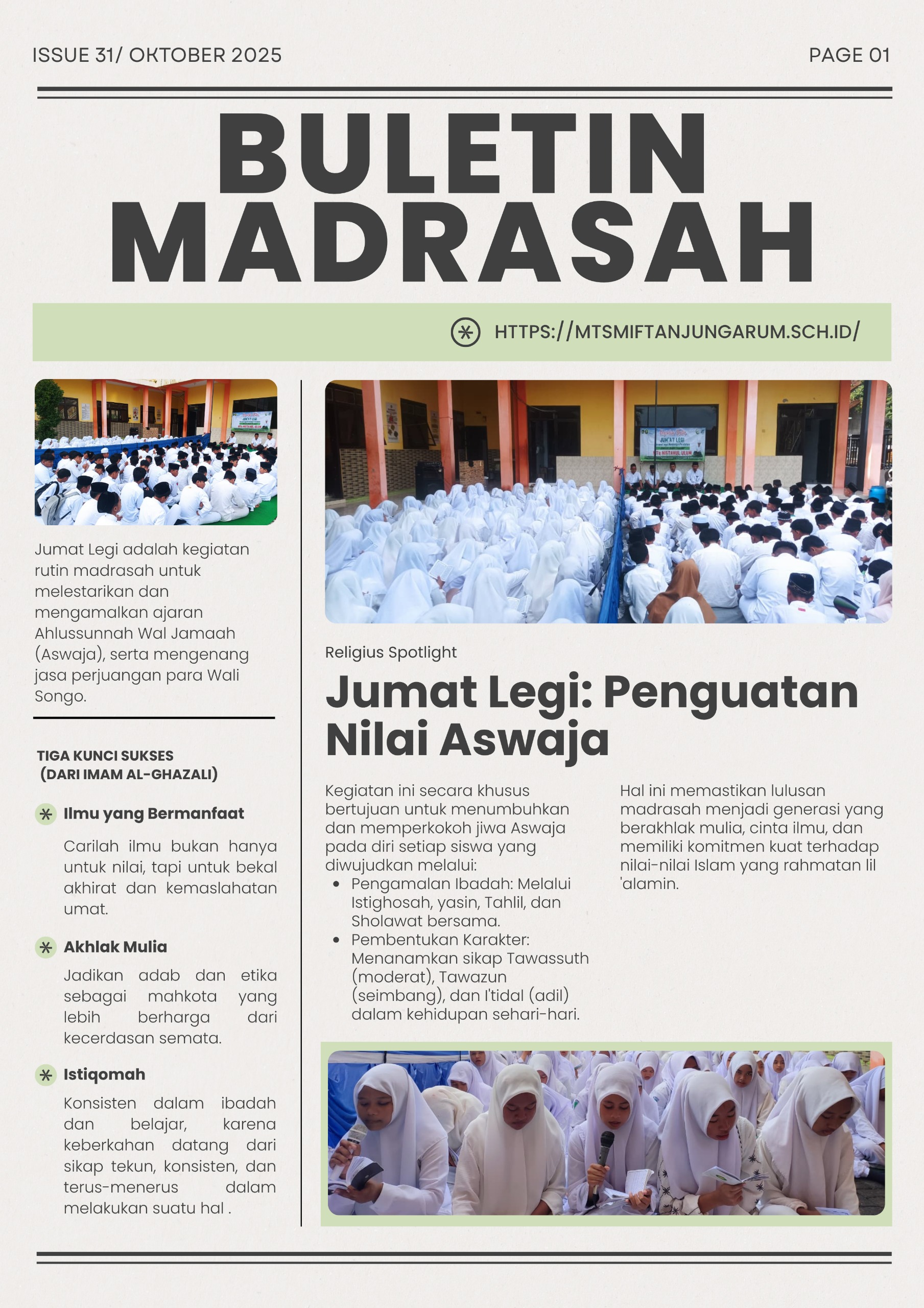 Buletin Madrasah - Kegiatan Rutin Istighosah di Jumat Legi