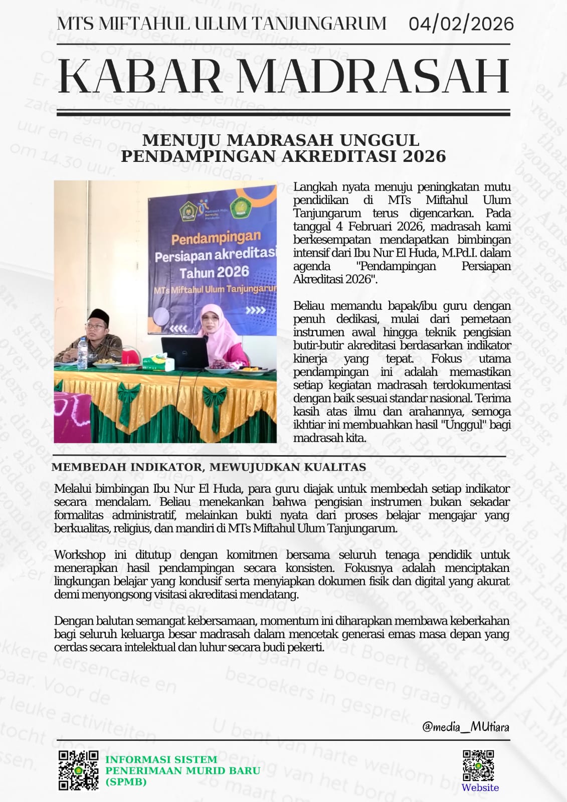 Buletin Madrasah - Pendampingan Persiapan Akreditasi Tahun 2026