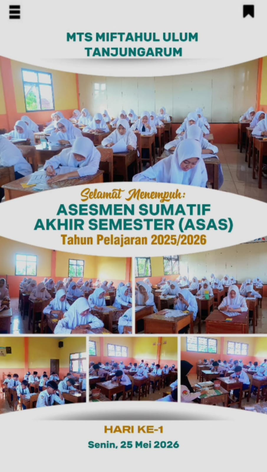 MTs Miftahul Ulum Tanjungarum Gelar Asesmen Sumatif Akhir Tahun (ASAT) Tahun Pelajaran 2025/2026